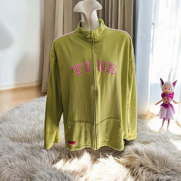 Disney Tinkerbell Cotton Sweat Jacket XL Green - Picture 1 of 9